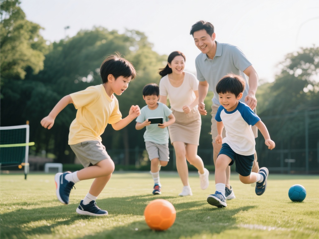 此外，家庭体育还能帮助孩子养成良好的生活习惯。现代